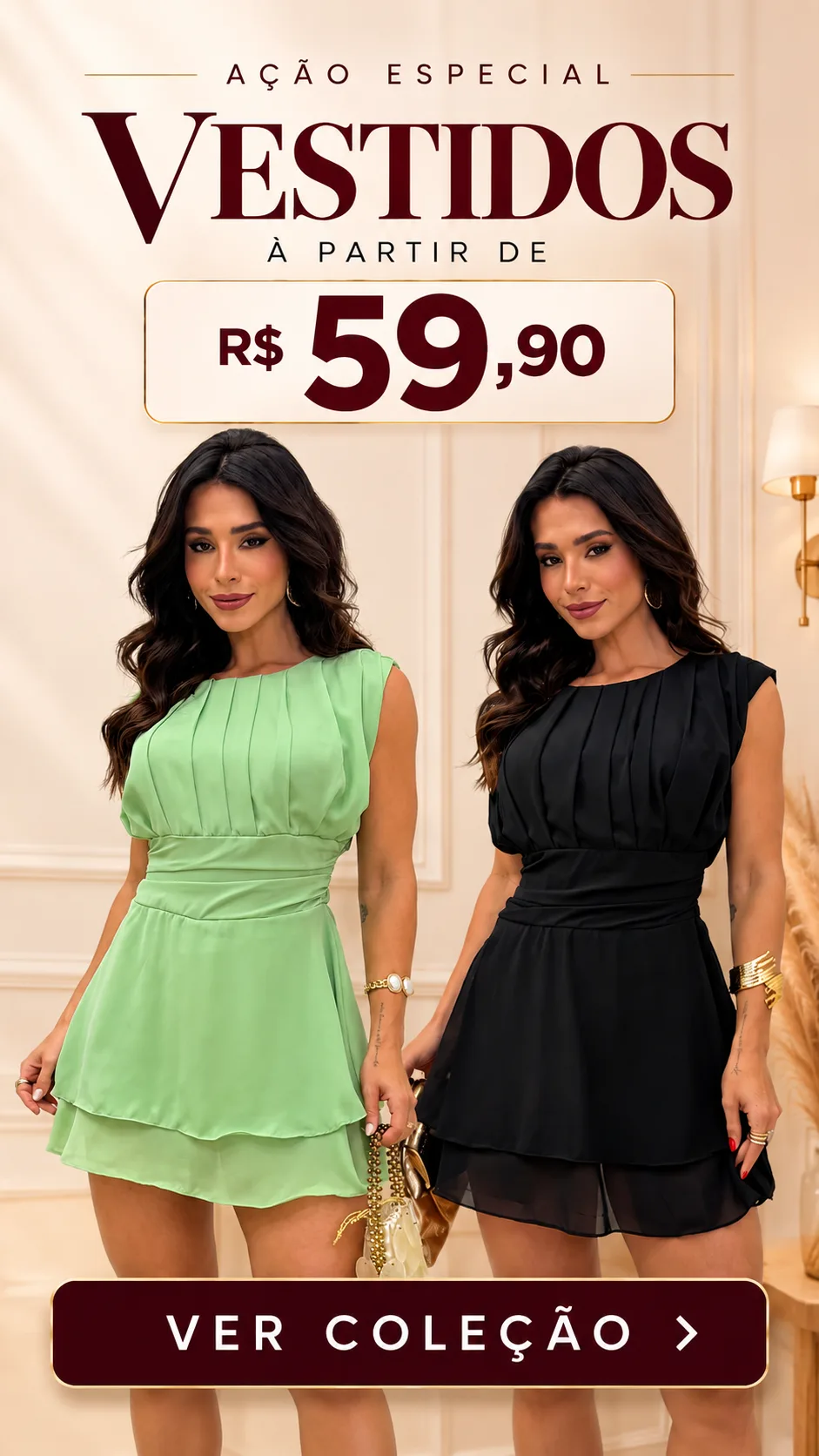 Ação especial Vestidos a partir de R$ 59,90. Ver coleção
